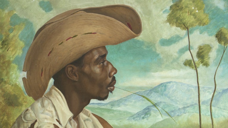 Seated Man in a Landscape by Richmond Barthé, c. 1950–58, Belton House, Lincolnshire